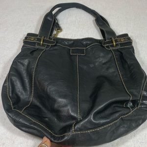 Fossil Brown Leather Bag Shoulder Bag Vintage Dark Brown Floral interior handbag